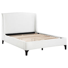 Mosby Upholstered Wingback Bed Grey
