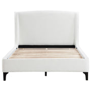 Cama Mosby tapizada con respaldo alto, color gris