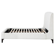 Cama Mosby tapizada con respaldo alto, color gris