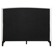 Cama Mosby tapizada con respaldo alto, color gris