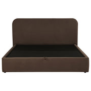 Anders Upholstered Eastern King Storage Lift Platform Bed Chocolate