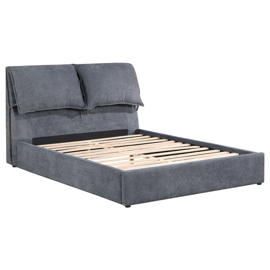 Cama tapizada Laurel en gris oscuro