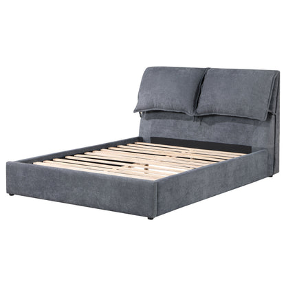 Cama tapizada Laurel en gris oscuro