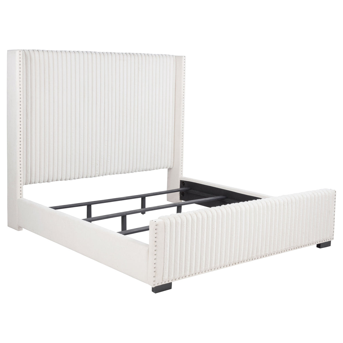 Natasha 65-inch Upholstered  Bed Cream