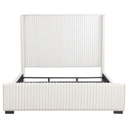 Cama tapizada Natasha de 65 pulgadas color crema