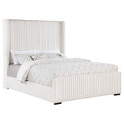 Cama tapizada Natasha de 65 pulgadas con respaldo alto, color crema