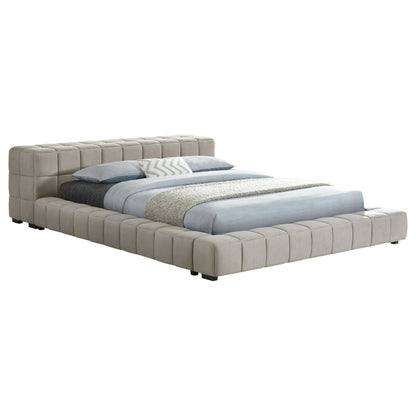 Cama tapizada Trinity Cal King con plataforma verde