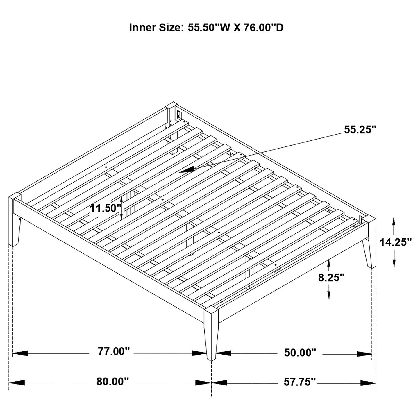Cama de plataforma universal Hounslow negra