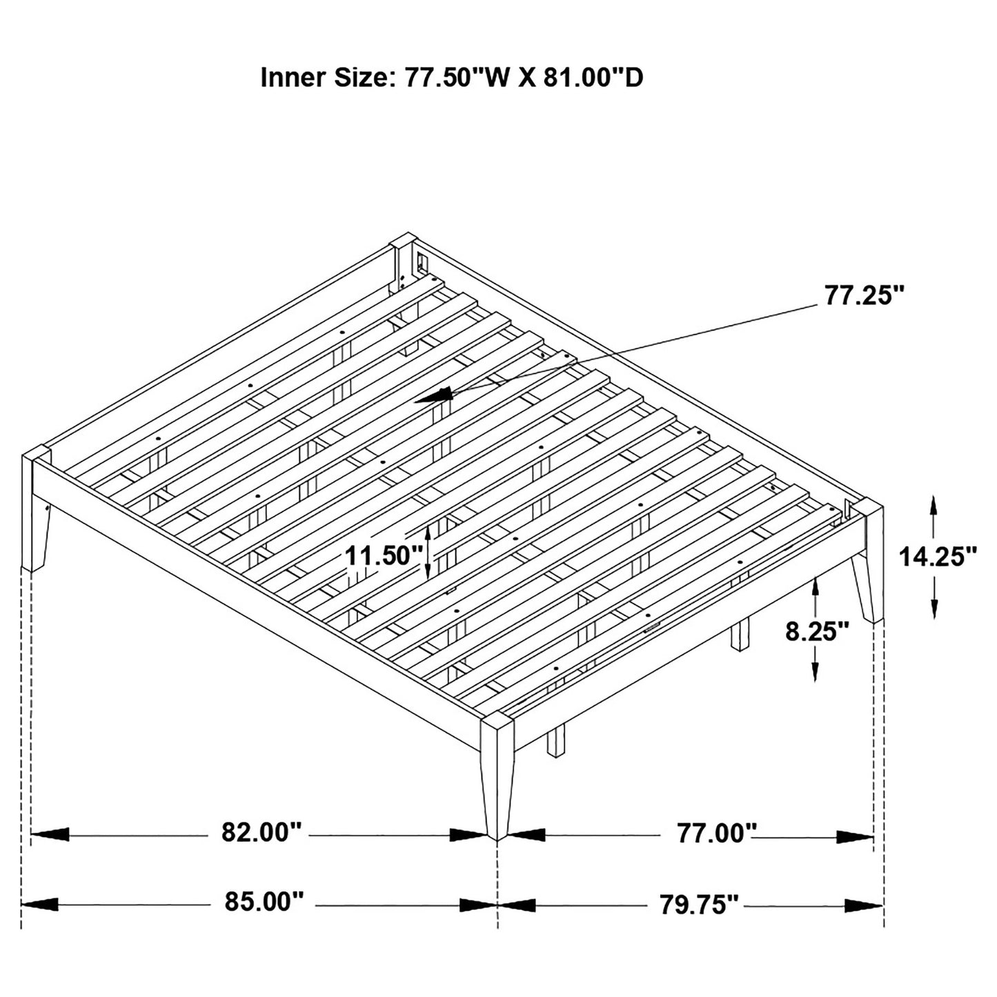 Cama de plataforma universal Hounslow negra