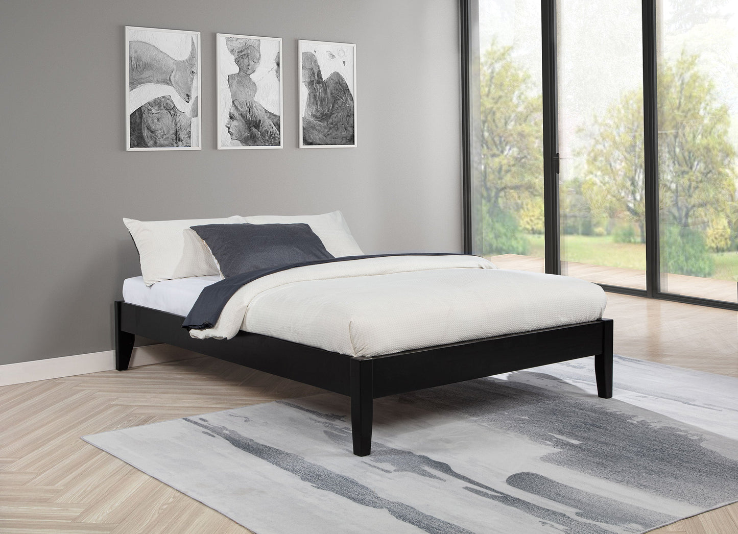 Cama de plataforma universal Hounslow negra