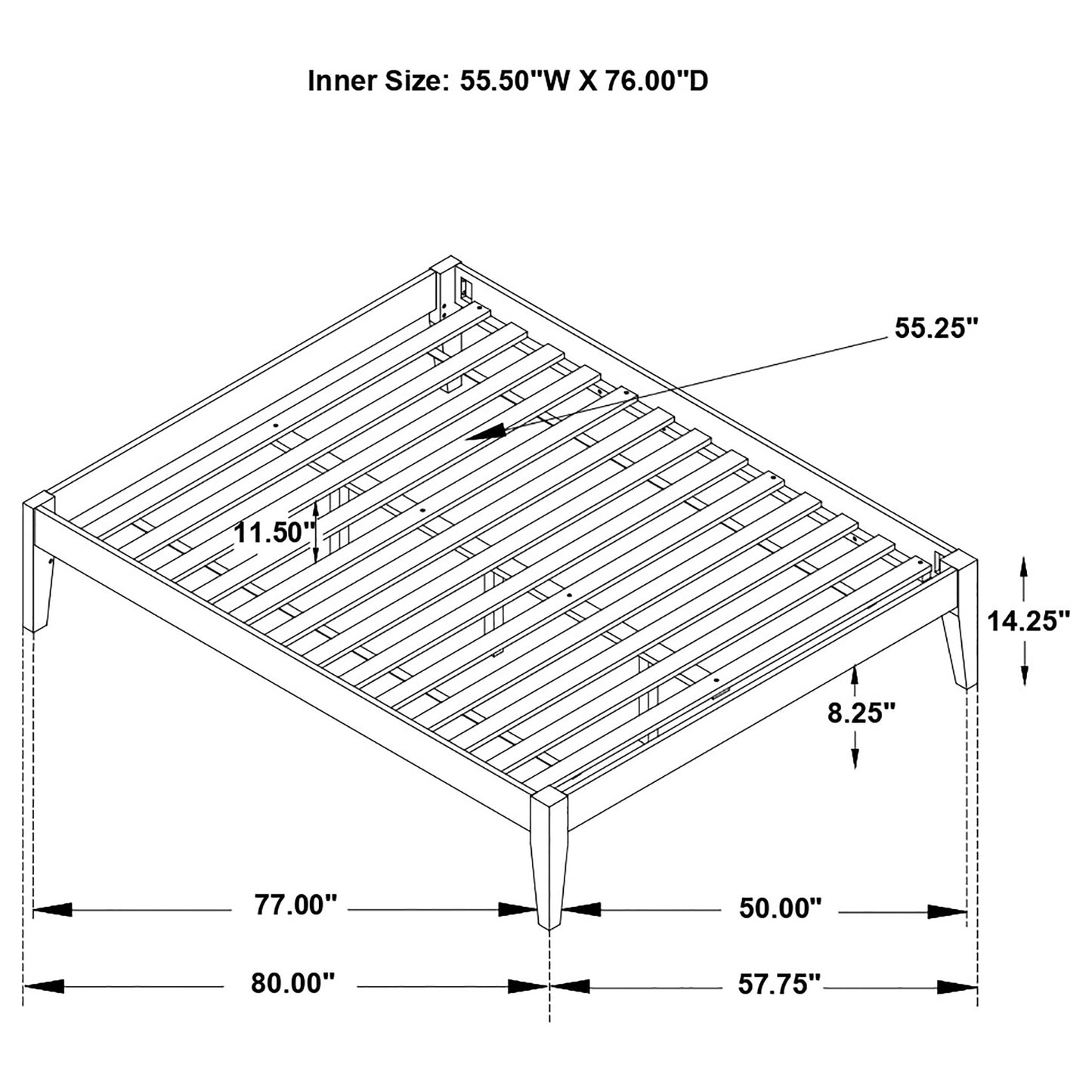 Cama de plataforma universal Hounslow negra