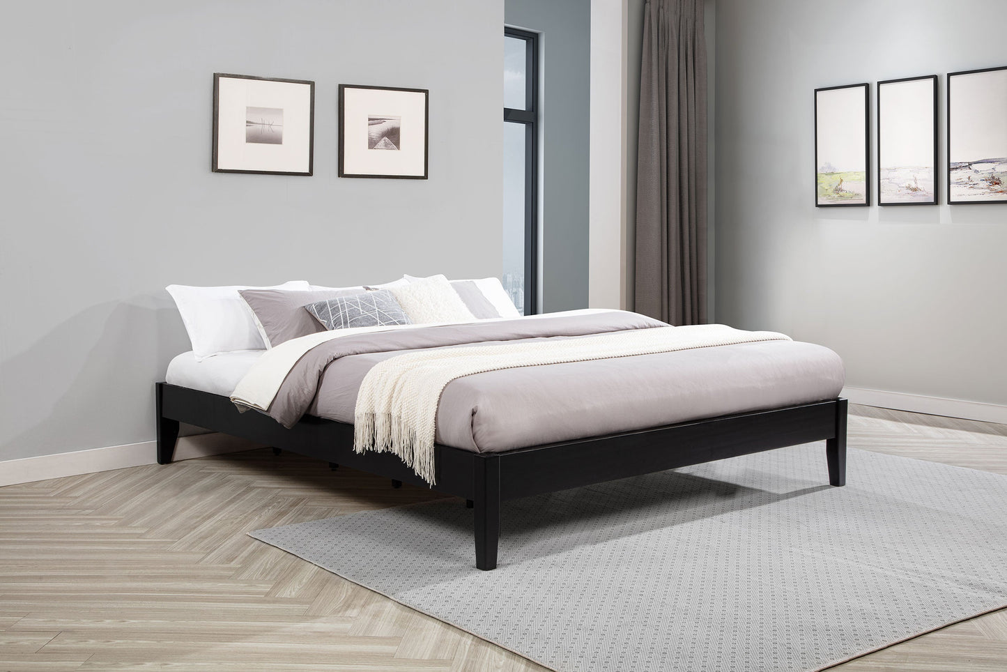 Cama de plataforma universal Hounslow negra