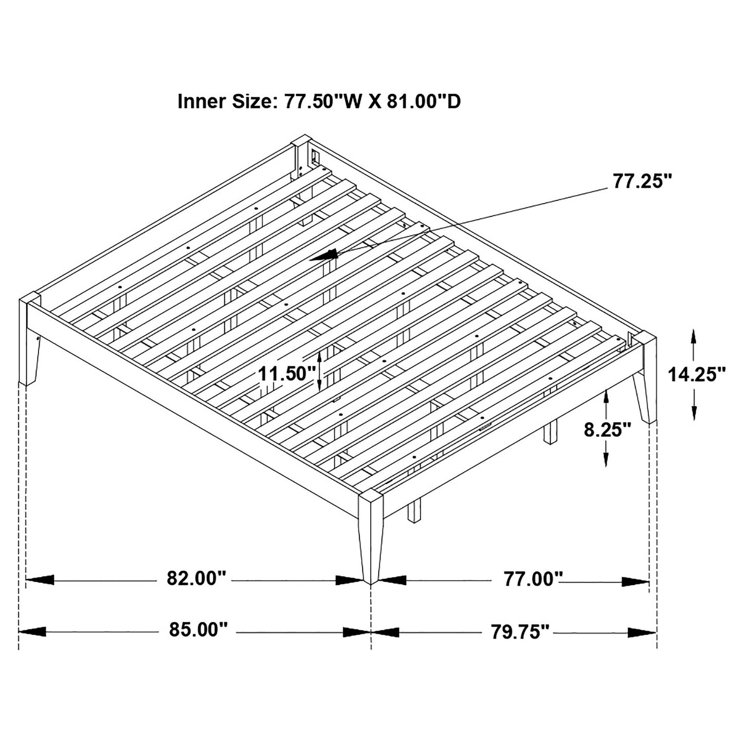 Cama de plataforma universal Hounslow negra