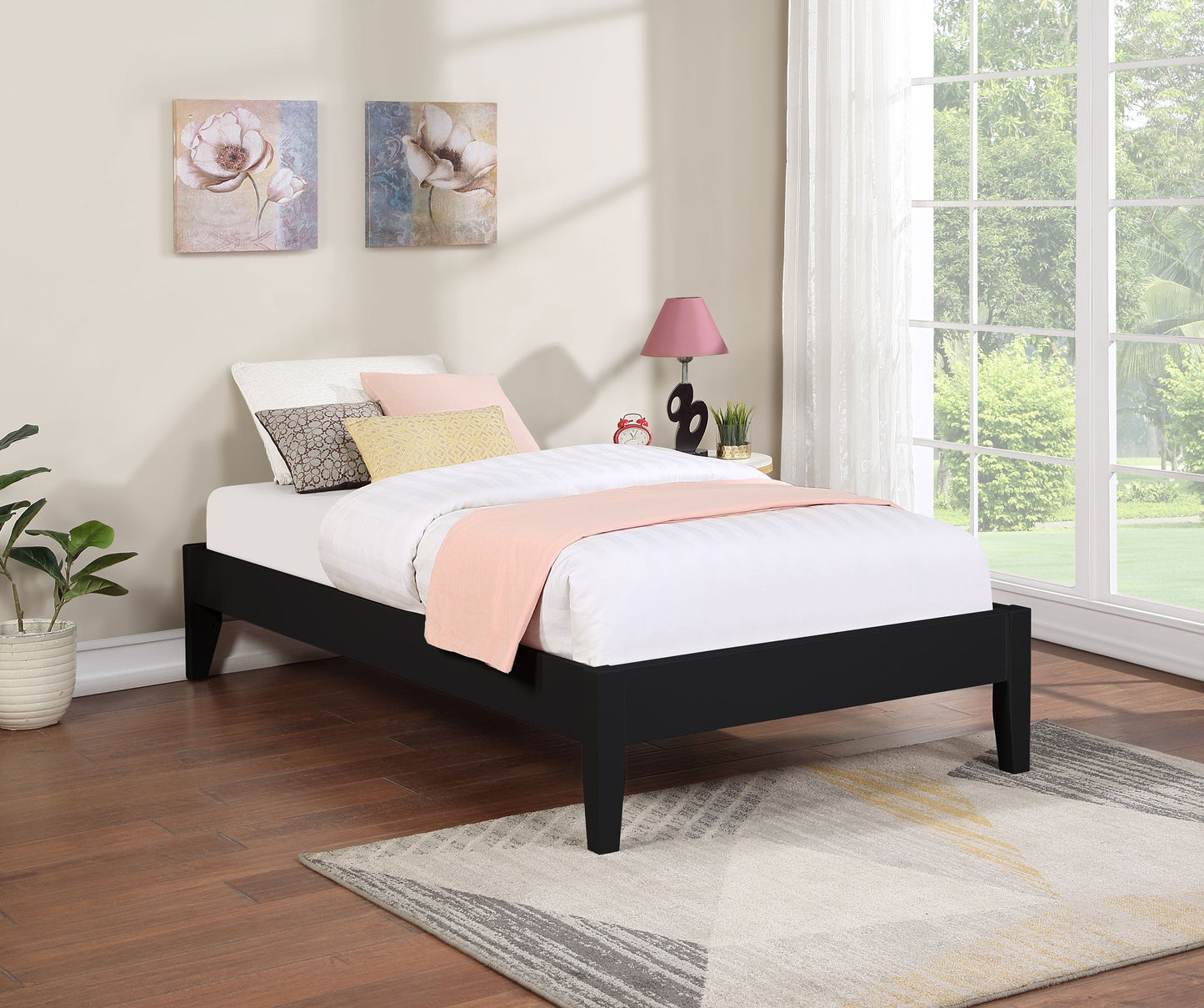 Cama de plataforma universal Hounslow negra