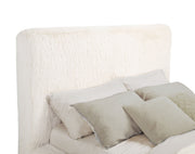 Cama tapizada de piel sintética Rebecca color crema