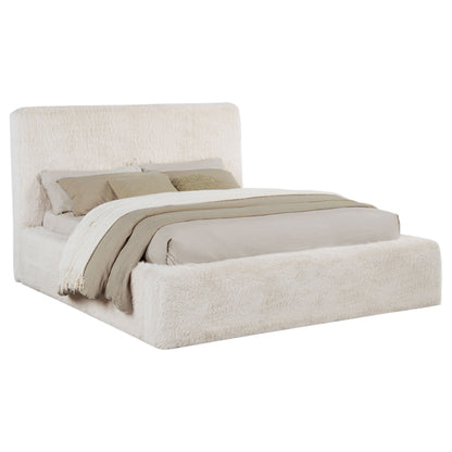Rebecca Faux Fur Upholstered  Bed Cream