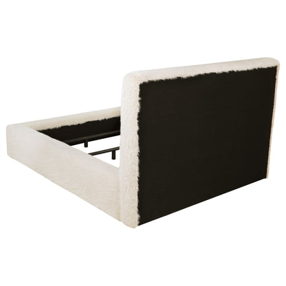Rebecca Faux Fur Upholstered  Bed Cream