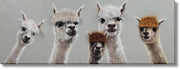 ''Llama Squad with Quirky Bangs'' Hand-painted Canvas w/ Hair