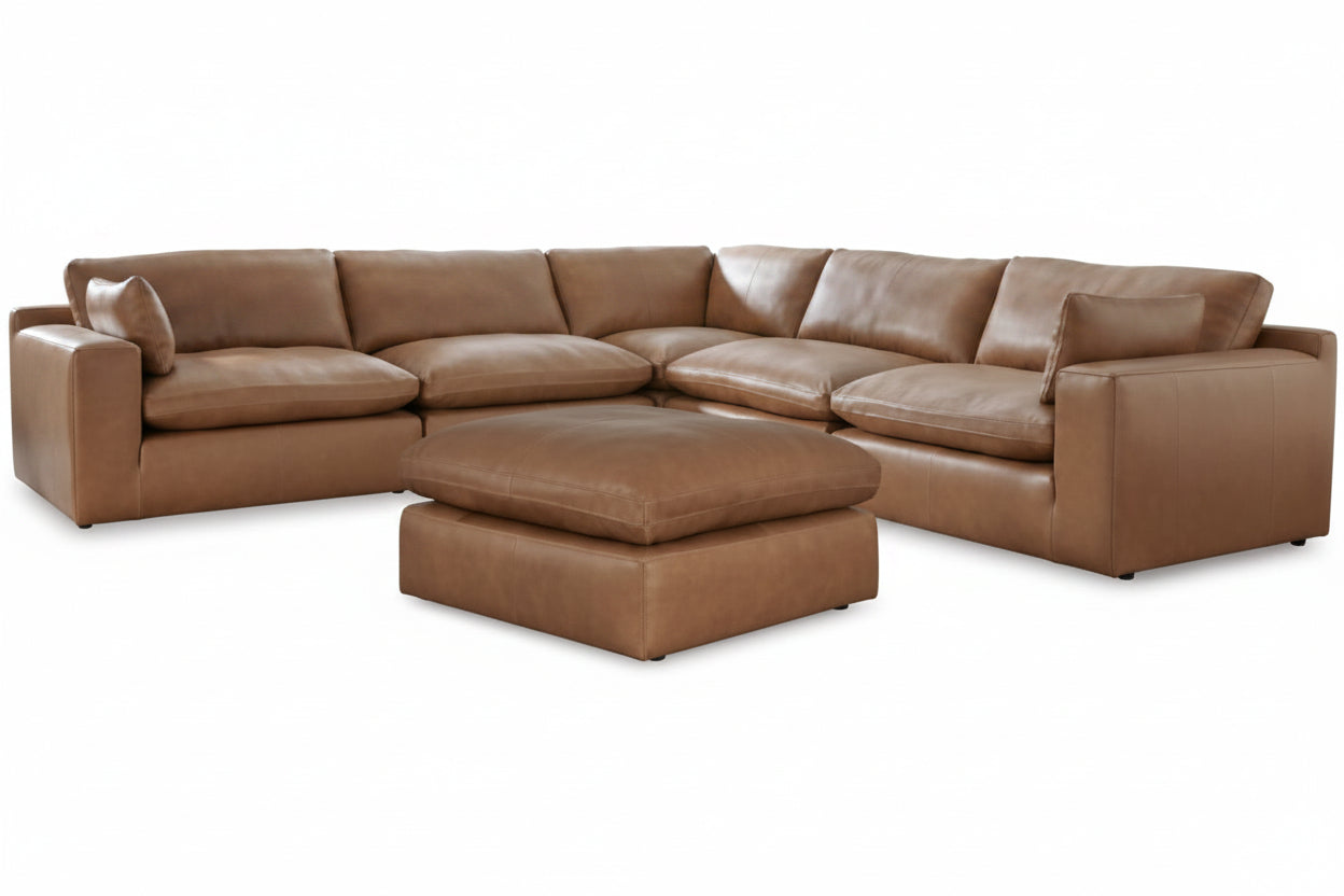 Emilia 5PC Sectional & Oversized Ottoman Set