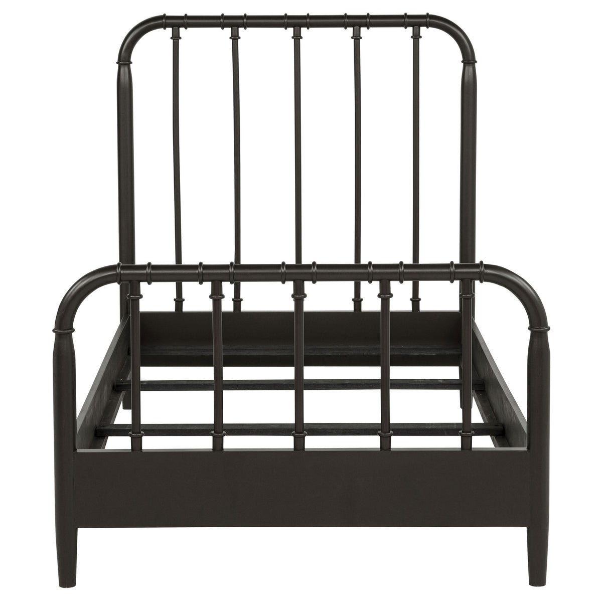 Rocco All Wood Water Pipe Open Frame Twin Bed Dark Bronze