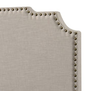 Cama Tamarac con paneles tapizados en beige