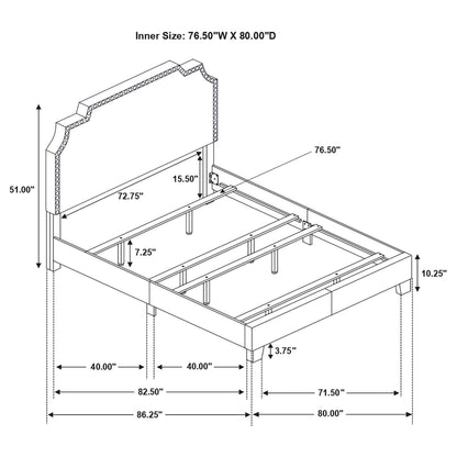 Tamarac Upholstered Panel Bed Beige