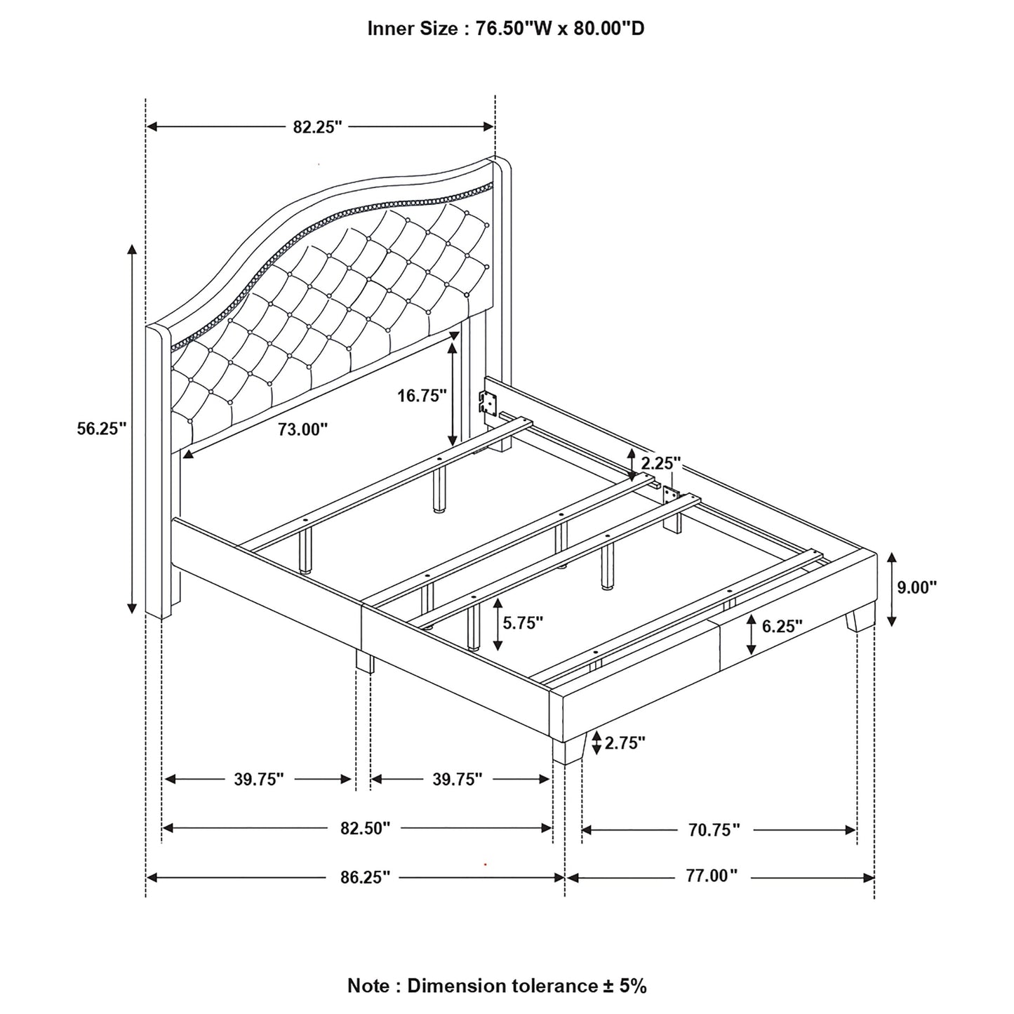 Sonoma Upholstered Wingback Bed Beige