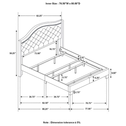 Sonoma Upholstered Wingback Bed Beige