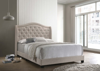 Sonoma Upholstered Wingback Bed Beige