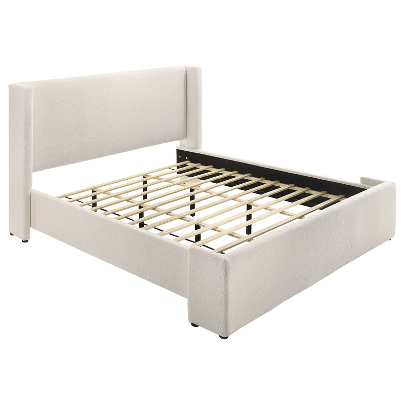 Alamosa Boucle Upholstered Platform Bed White