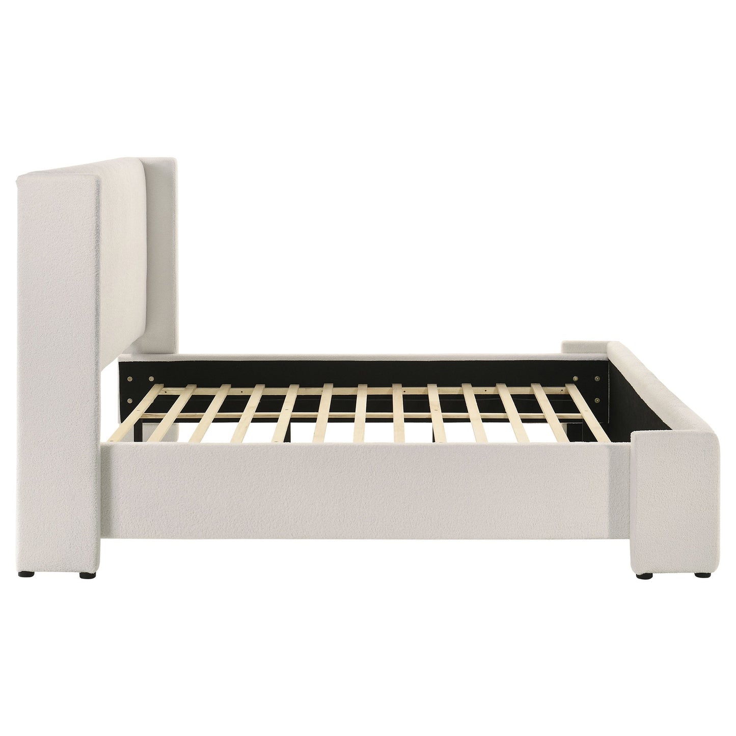 Alamosa Boucle Upholstered Platform Bed White