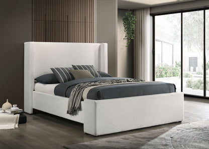 Alamosa Boucle Upholstered Platform Bed White