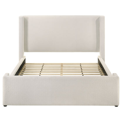 Alamosa Boucle Upholstered Platform Bed White