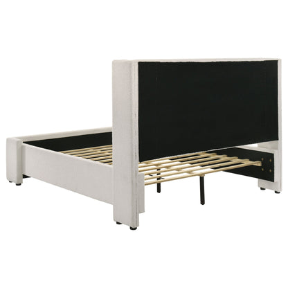 Alamosa Boucle Upholstered Platform Bed White