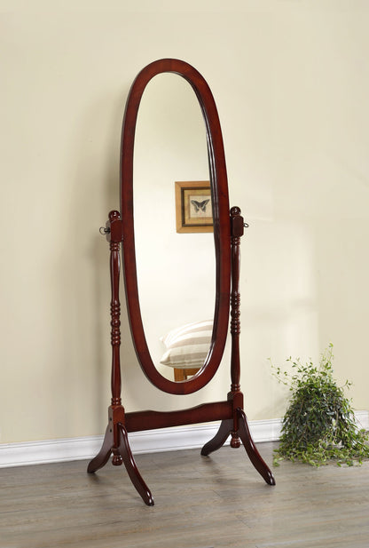 Espejo de cuerpo entero de madera Foyet con longitud ajustable, color negro