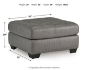 Clairette Court 2PC Sectional with Chaise & Oversized Ottoman Set