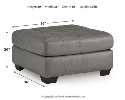 Clairette Court 2PC Sectional with Chaise & Oversized Ottoman Set