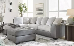 Clairette Court 2PC Sectional with Chaise & Oversized Ottoman Set