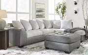 Clairette Court 2PC Sectional with Chaise & Oversized Ottoman Set