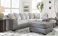 Clairette Court 2PC Sectional with Chaise & Oversized Ottoman Set