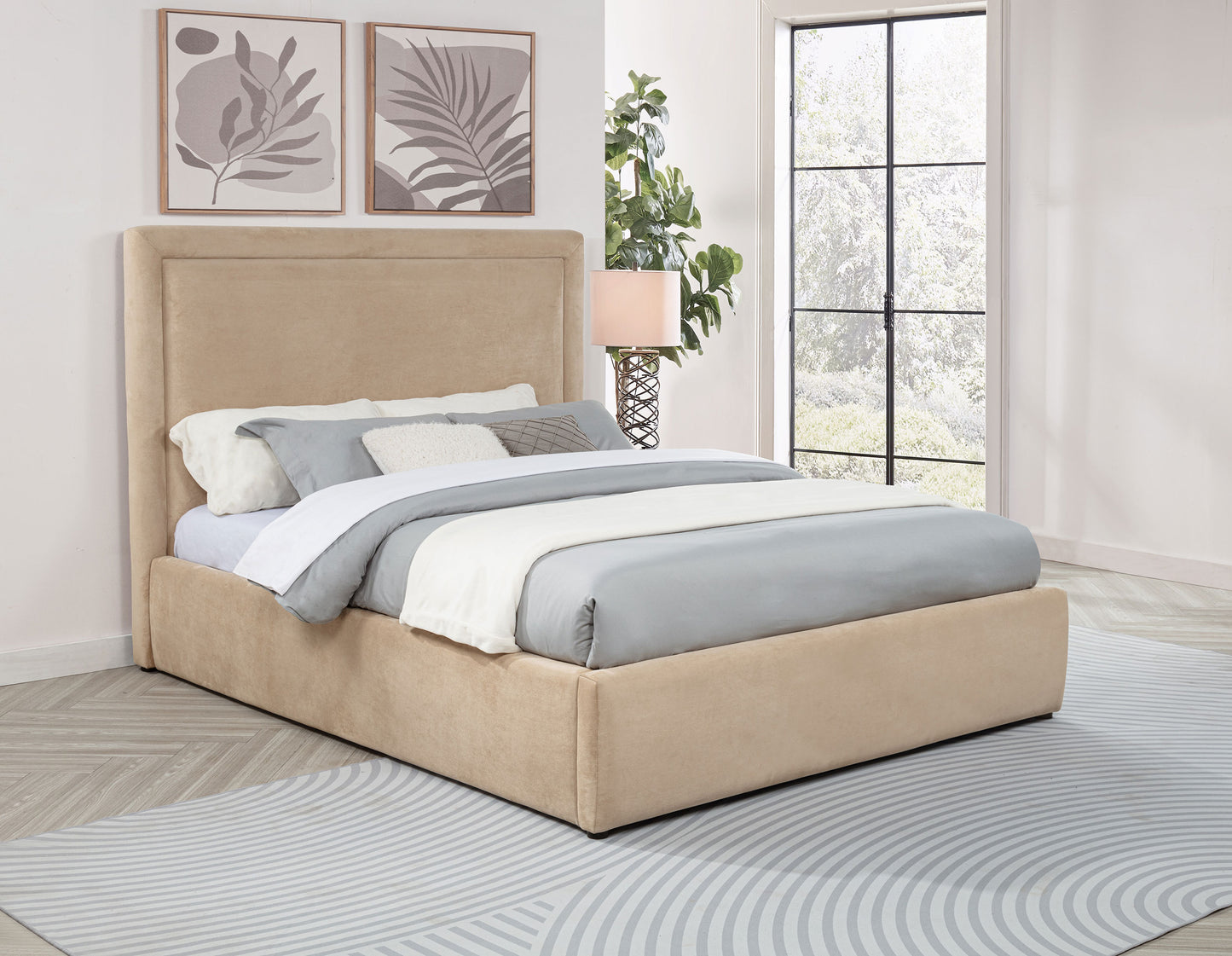 Lawson 55-inch Upholstered  Platform Bed Light