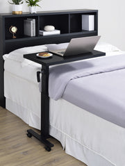 Mesa C móvil para dormitorio Westpark con altura ajustable, color negro