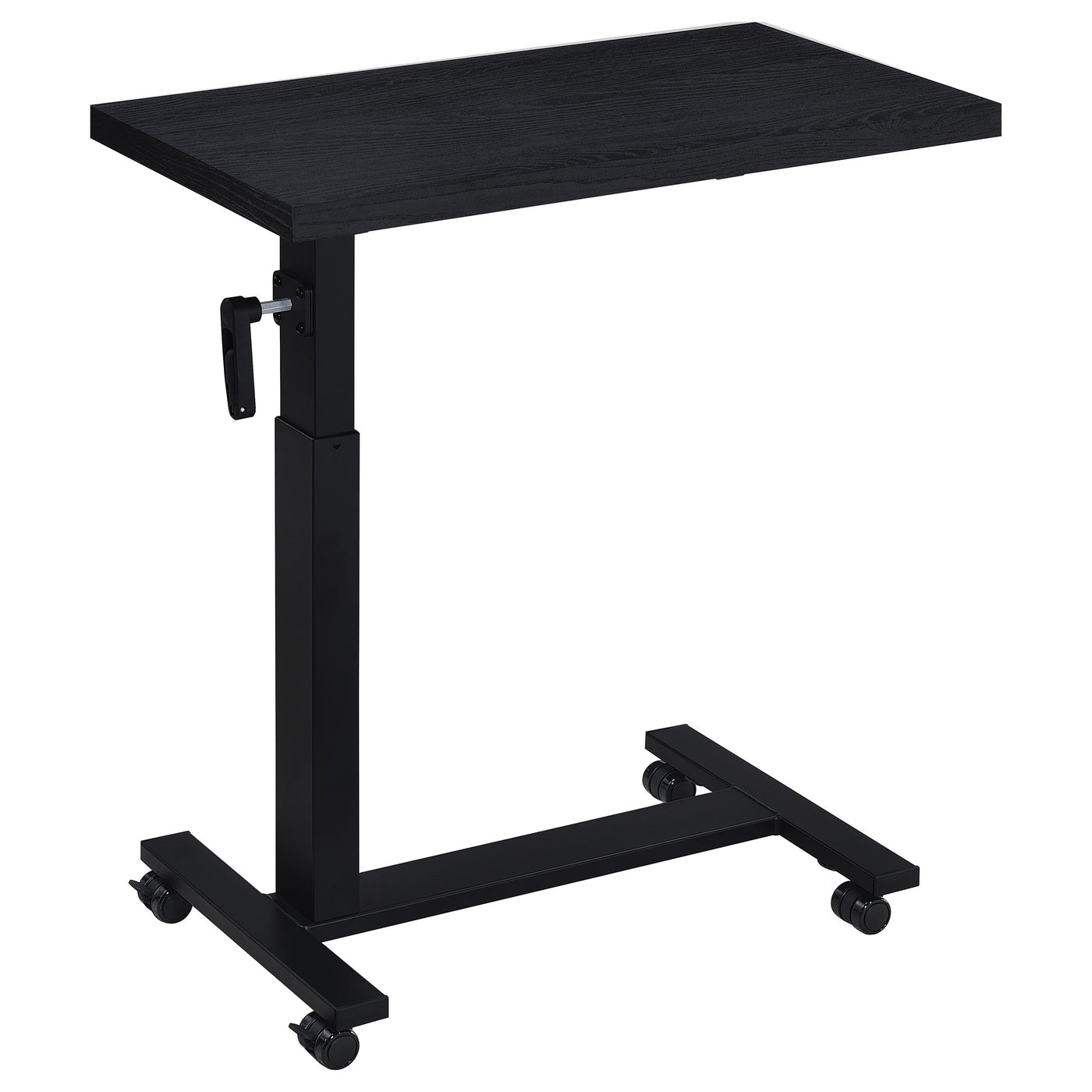 Mesa C móvil para dormitorio Westpark con altura ajustable, color negro