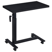 Mesa C móvil para dormitorio Westpark con altura ajustable, color negro