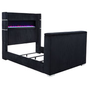 Tisdall Flame Visualizer Wingback TV Bed Black