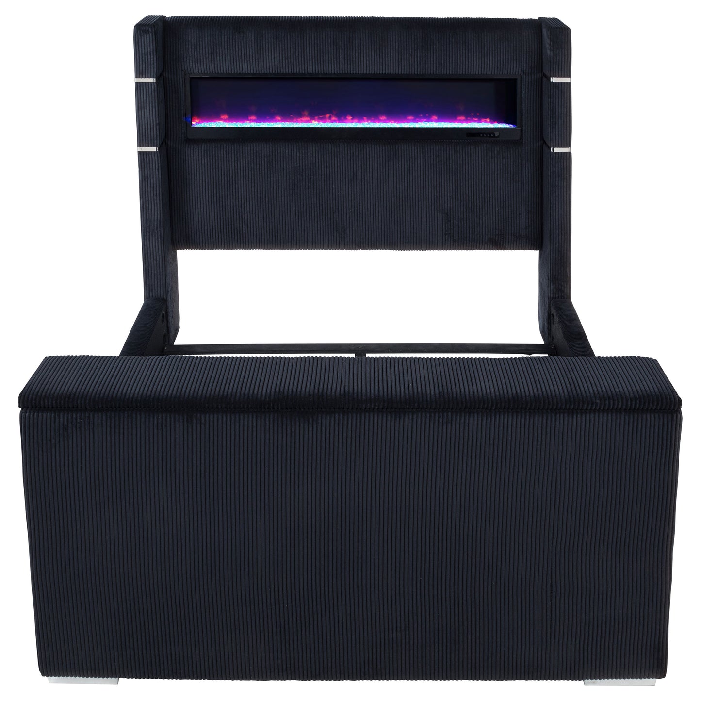 Tisdall Flame Visualizer Wingback TV Bed Black