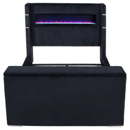 Tisdall Flame Visualizer Wingback TV Bed Black