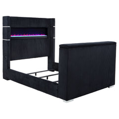 Tisdall Flame Visualizer Wingback TV Bed Black