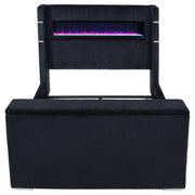 Tisdall Flame Visualizer Wingback TV Bed Black