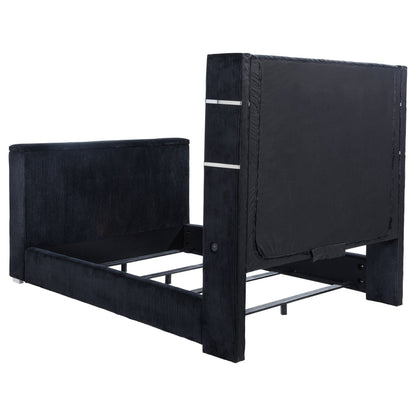 Tisdall Flame Visualizer Wingback TV Bed Black